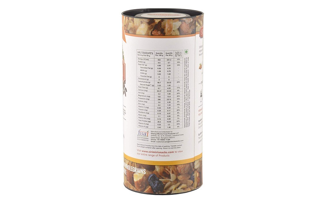 Sirimiri Premium Toasted Millet Muesli, Loaded With Almonds And Raisins   Container  500 grams
